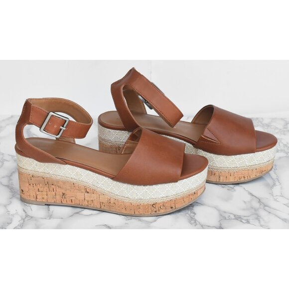 NWOT Universal Thread Wedge Platform Sandal Brown Size 8 - Picture 4 of 7